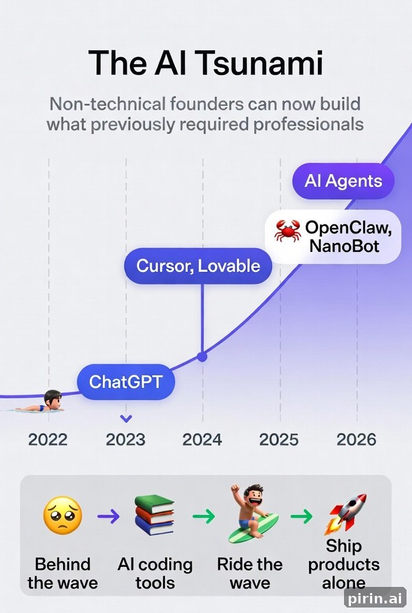 The AI Tsunami — Non-technical founders riding the wave of AI tools from 2019 to 2025