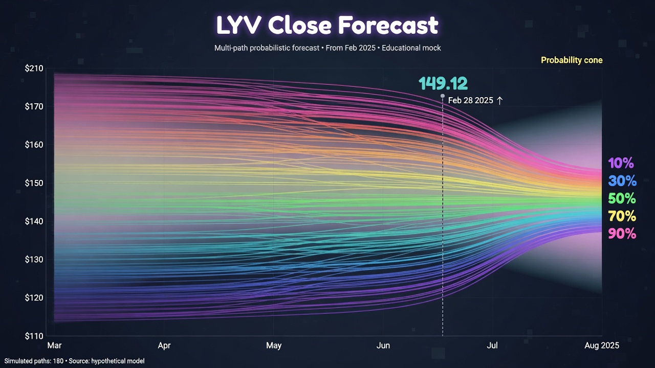 AI-generated multi-path forecast chart illustration